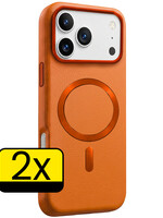 LUQ LUQ iPhone 18 Pro Max Magsafe Leer Hoesje - Oranje - 2 PACK