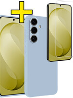 LUQ LUQ Samsung Galaxy S26 FE Hoesje Siliconen Met Screenprotector - Lichtblauw