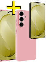 LUQ LUQ Samsung Galaxy S26 FE Hoesje Siliconen Met Screenprotector - Lichtroze