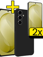 LUQ LUQ Samsung Galaxy S26 FE Hoesje Siliconen Met 2x Screenprotector - Zwart