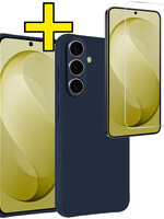LUQ LUQ Samsung Galaxy S26 FE Hoesje Siliconen Met Screenprotector - Donkerblauw