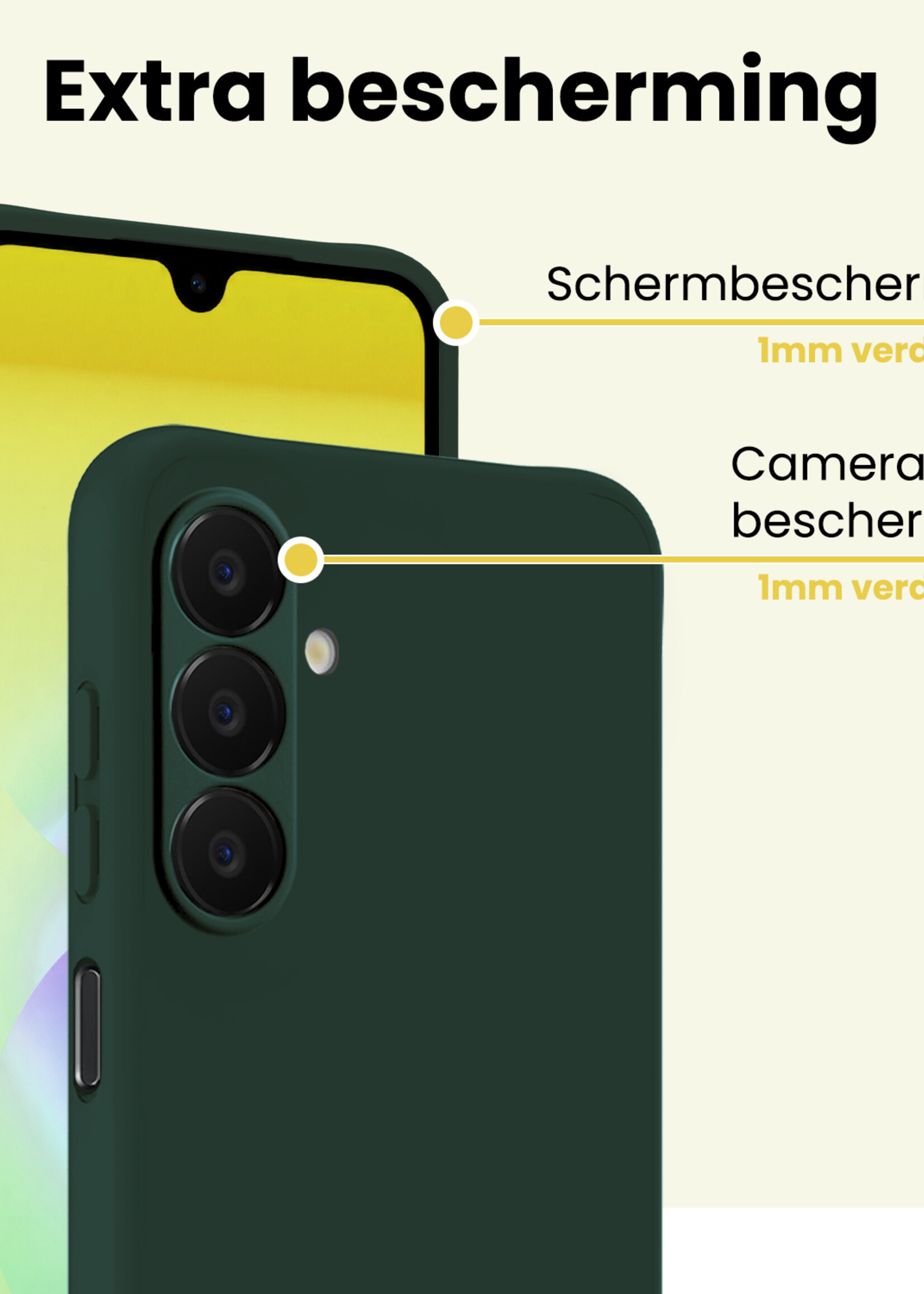 LUQ LUQ Samsung Galaxy A18 Hoesje Siliconen - Donkergroen