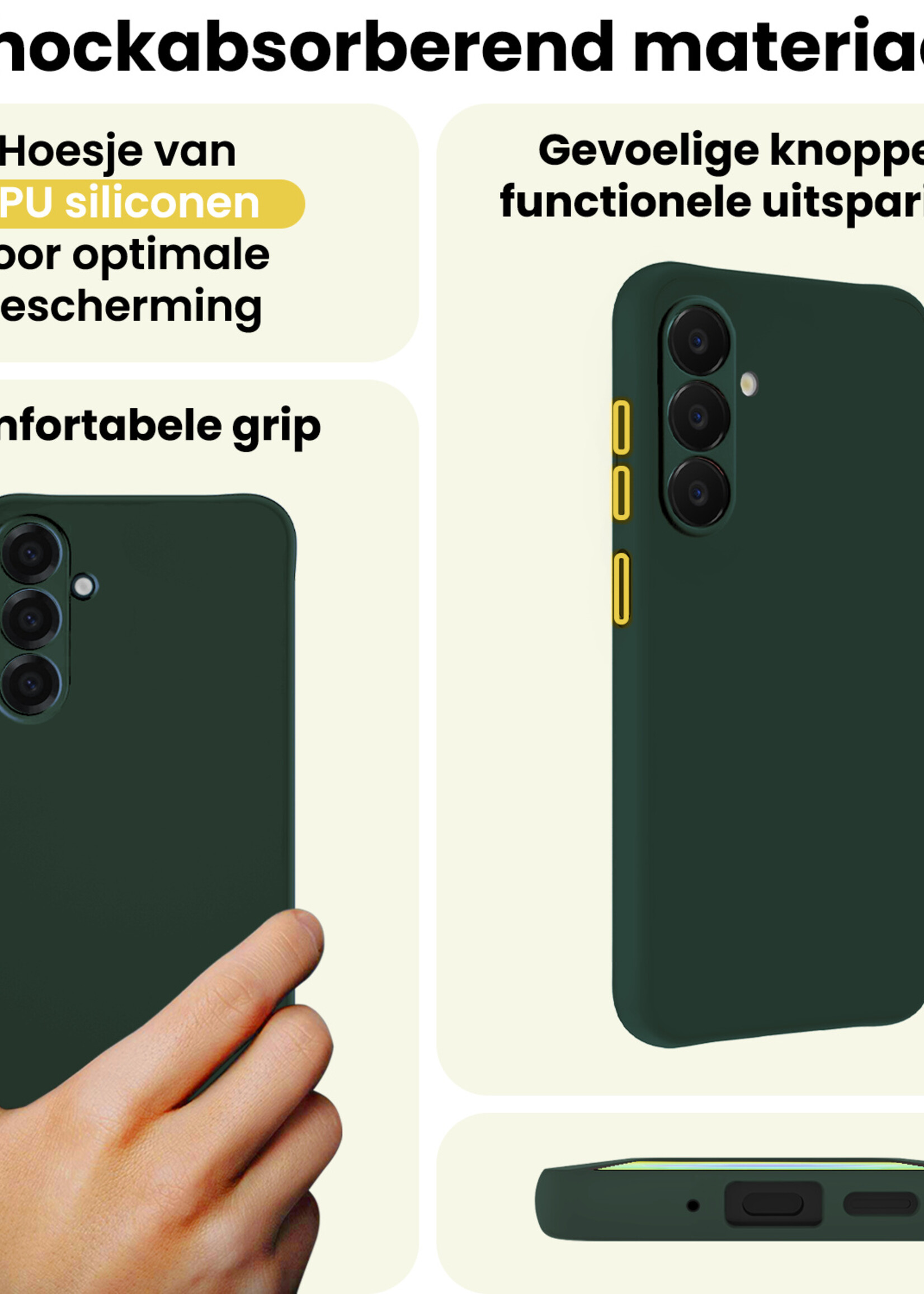 LUQ LUQ Samsung Galaxy A18 Hoesje Siliconen - Donkergroen