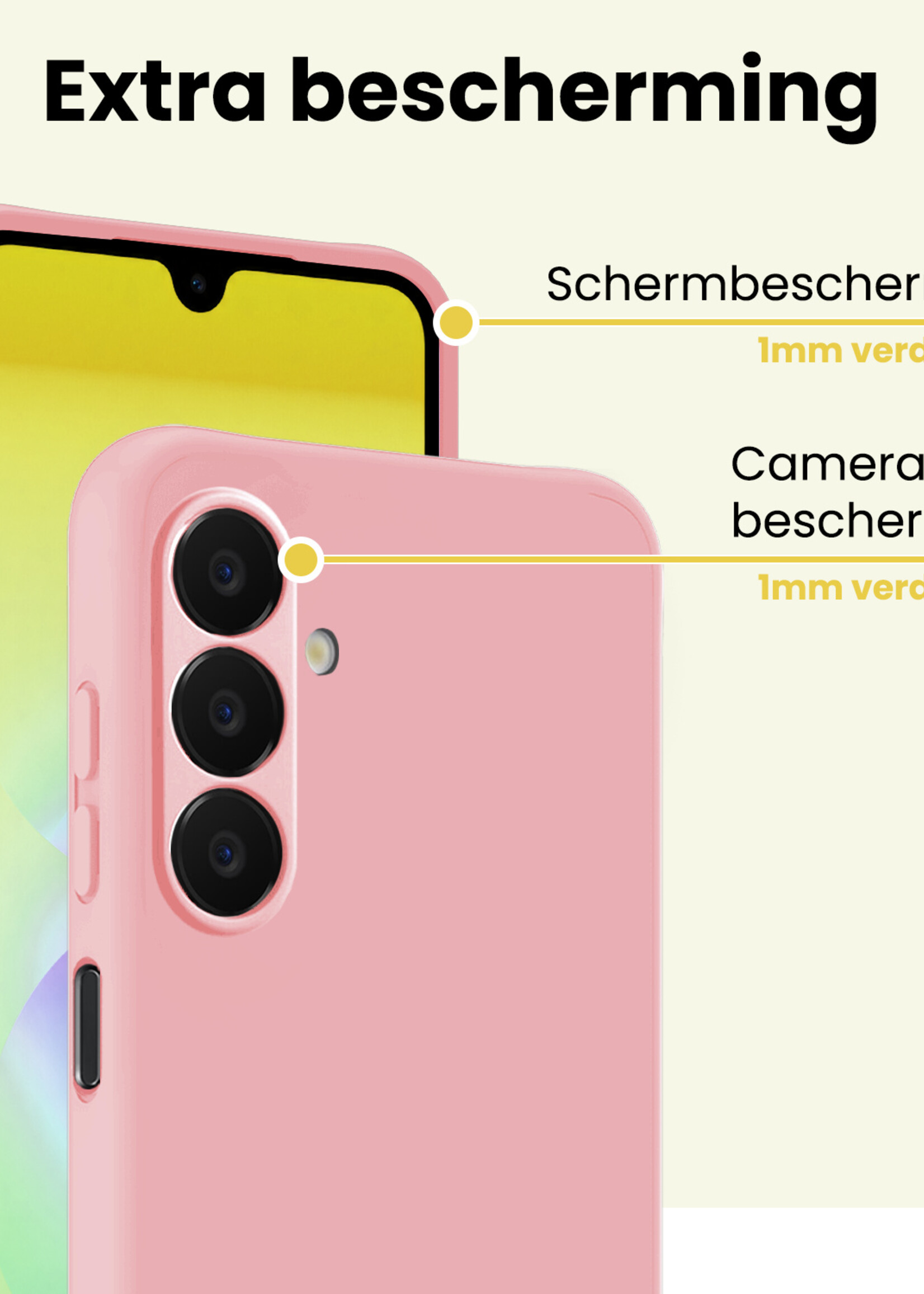 LUQ LUQ Samsung Galaxy A18 Hoesje Siliconen - Lichtroze