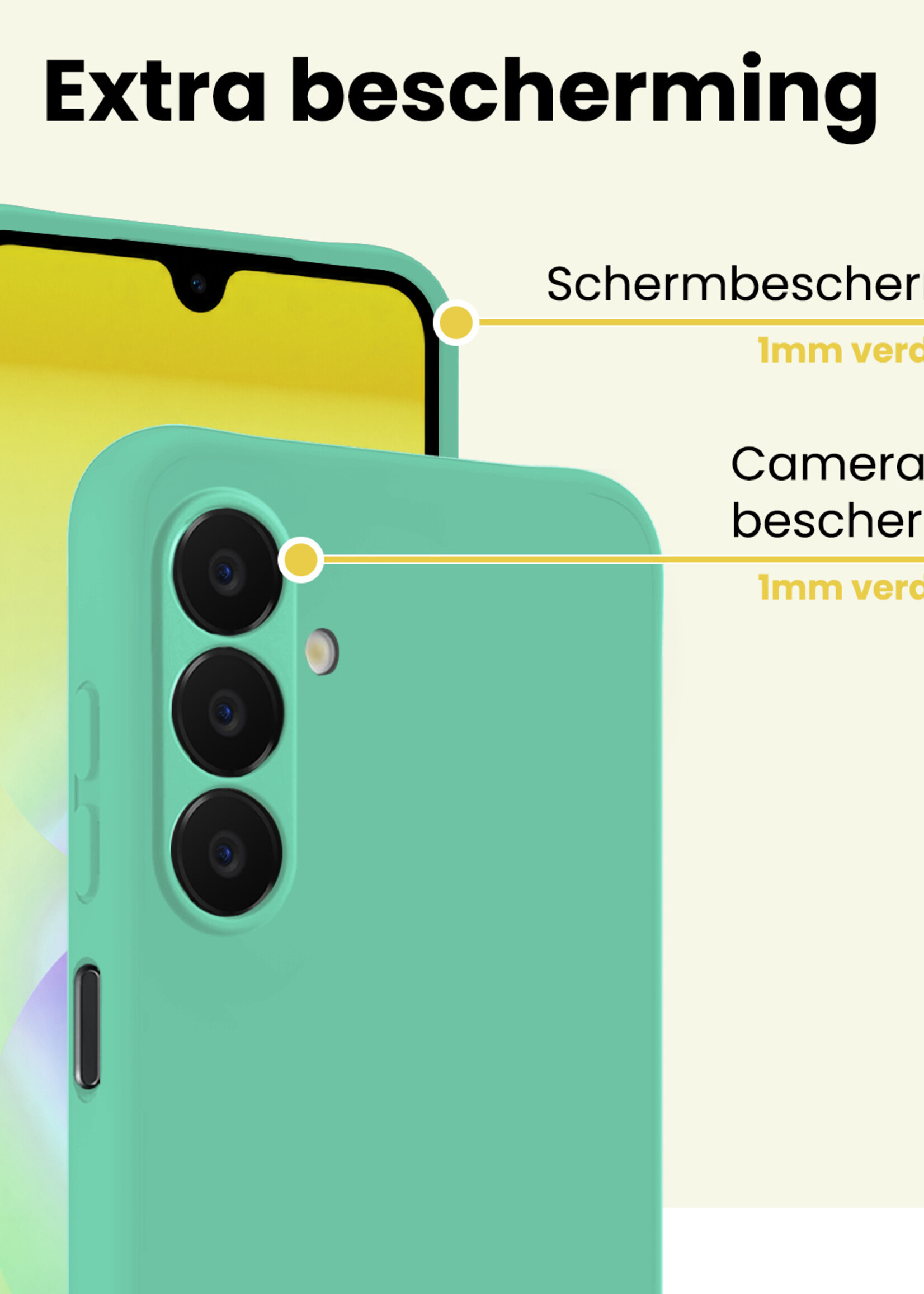 LUQ LUQ Samsung Galaxy A18 Hoesje Siliconen - Mintgroen