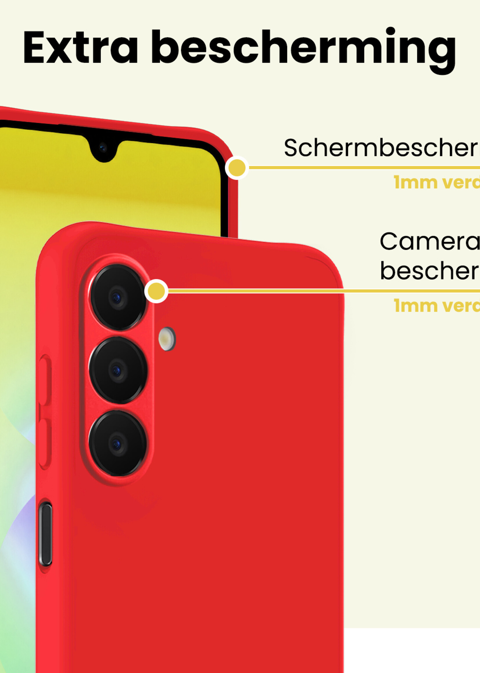 LUQ LUQ Samsung Galaxy A18 Hoesje Siliconen - Rood