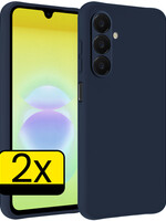 LUQ LUQ Samsung Galaxy A18 Hoesje Siliconen - Donkerblauw - 2 PACK