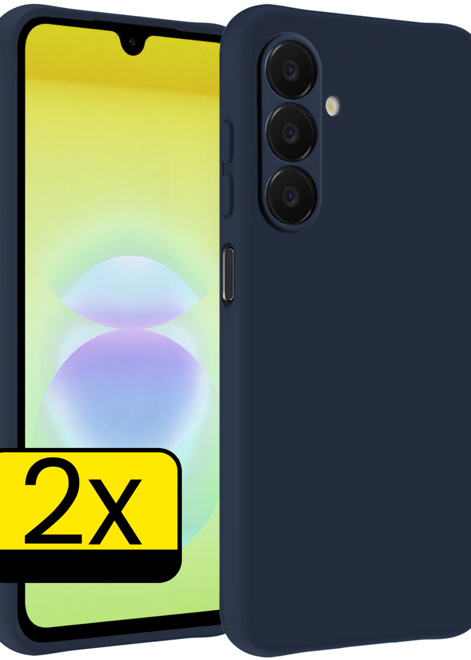 LUQ LUQ Samsung Galaxy A18 Hoesje Siliconen - Donkerblauw - 2 PACK