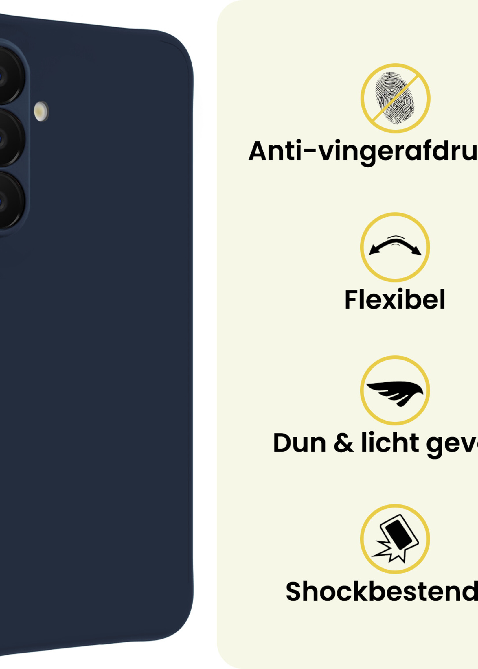 LUQ LUQ Samsung Galaxy A18 Hoesje Siliconen - Donkerblauw - 2 PACK