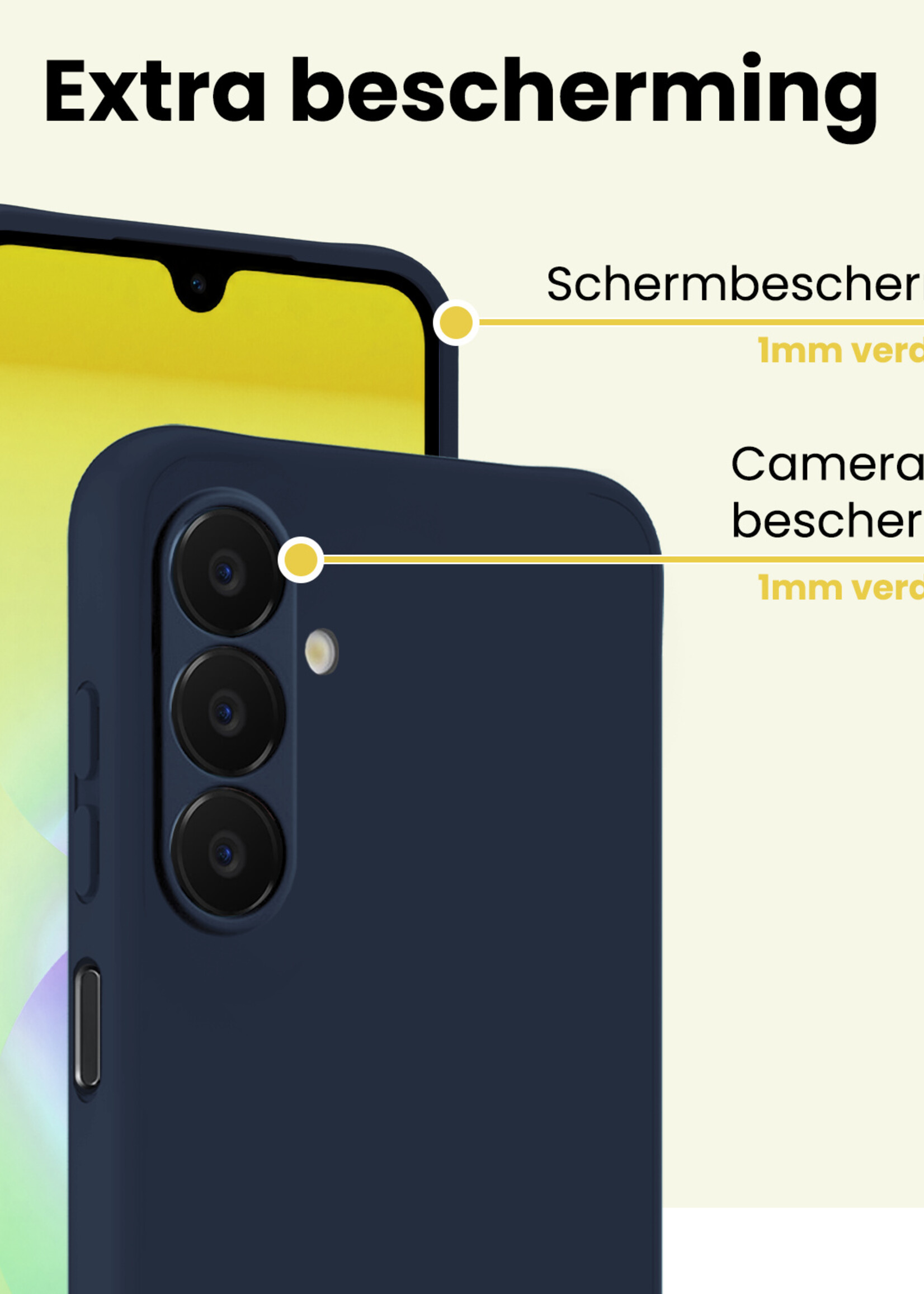 LUQ LUQ Samsung Galaxy A18 Hoesje Siliconen - Donkerblauw - 2 PACK
