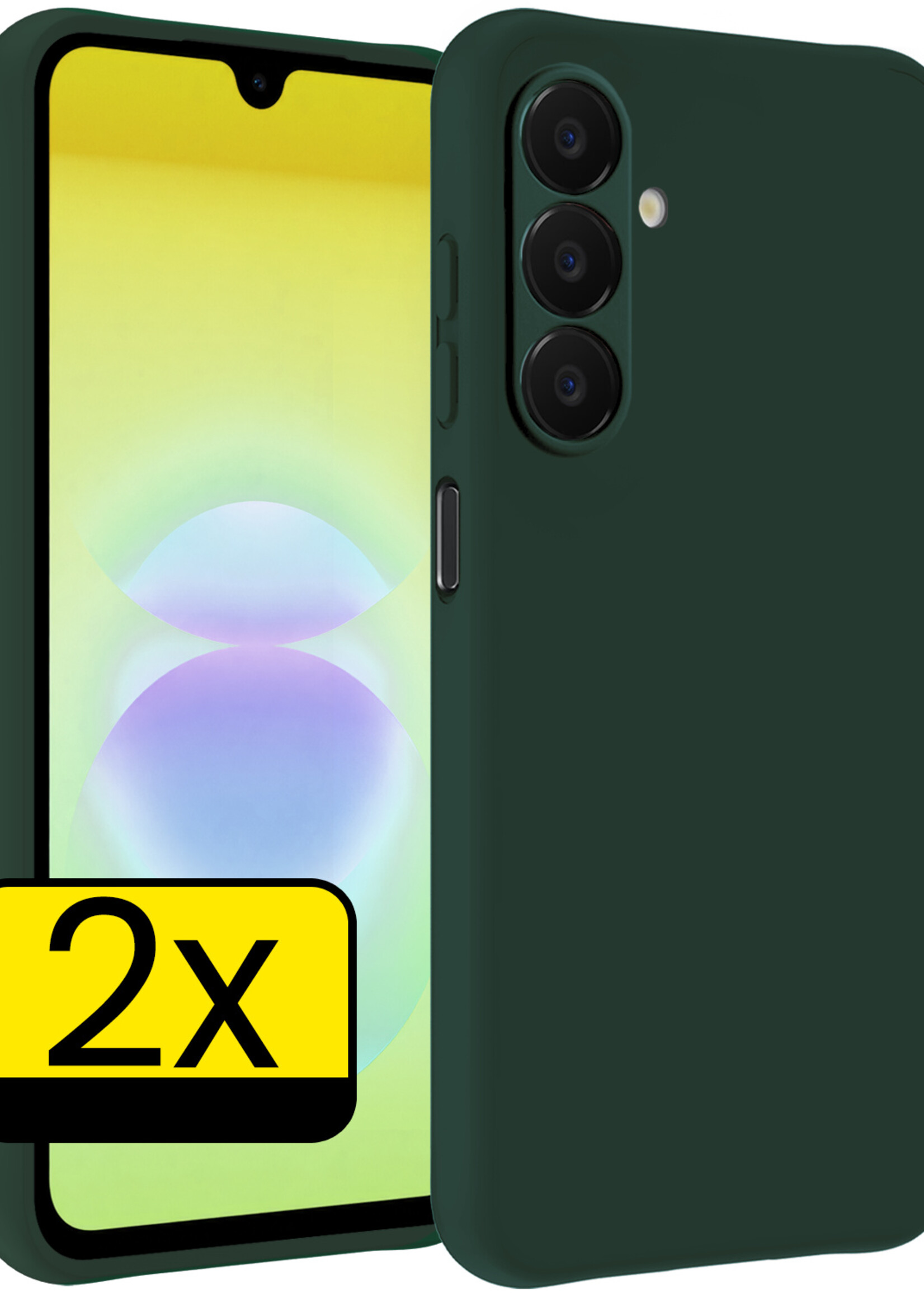 LUQ LUQ Samsung Galaxy A18 Hoesje Siliconen - Donkergroen - 2 PACK