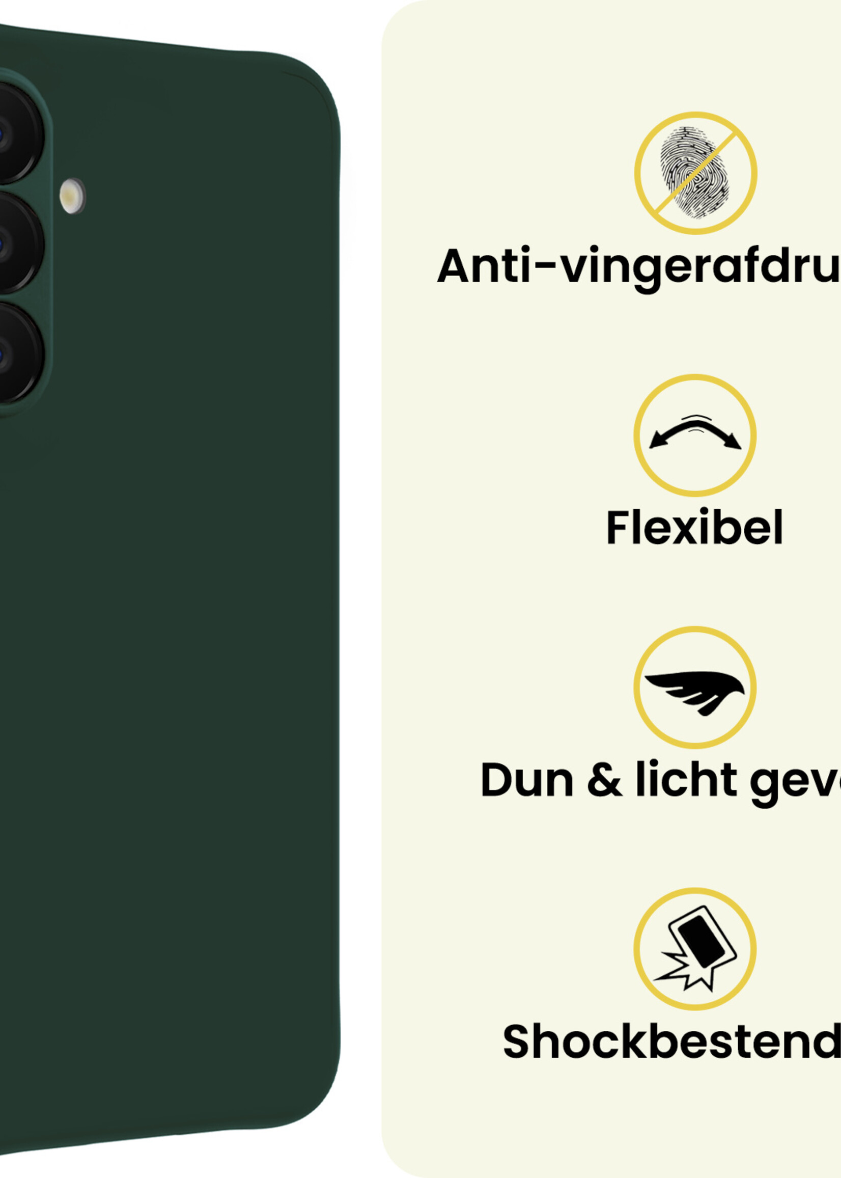 LUQ LUQ Samsung Galaxy A18 Hoesje Siliconen - Donkergroen - 2 PACK