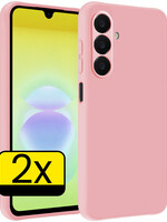 LUQ LUQ Samsung Galaxy A18 Hoesje Siliconen - Lichtroze - 2 PACK