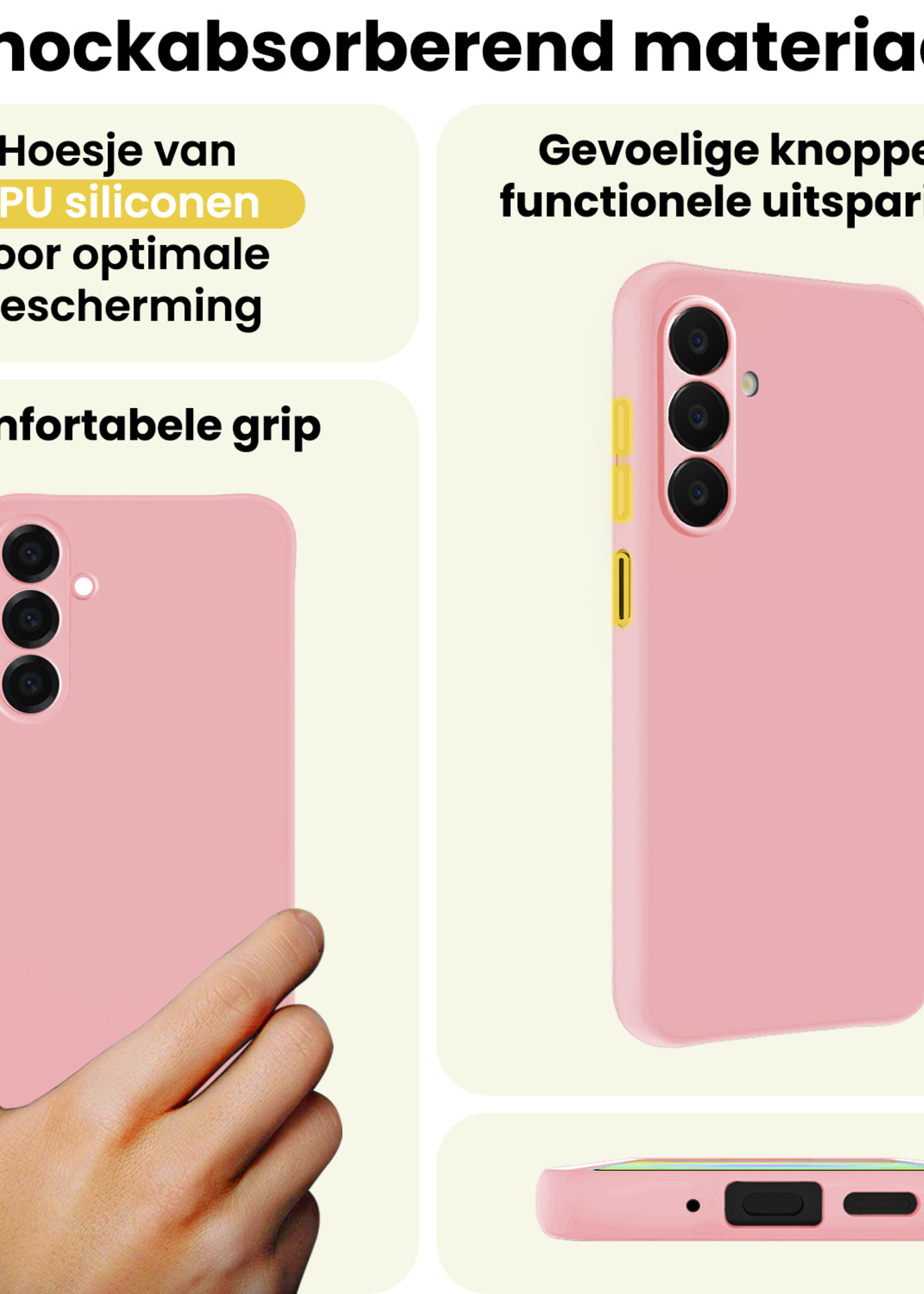 LUQ LUQ Samsung Galaxy A18 Hoesje Siliconen - Lichtroze - 2 PACK