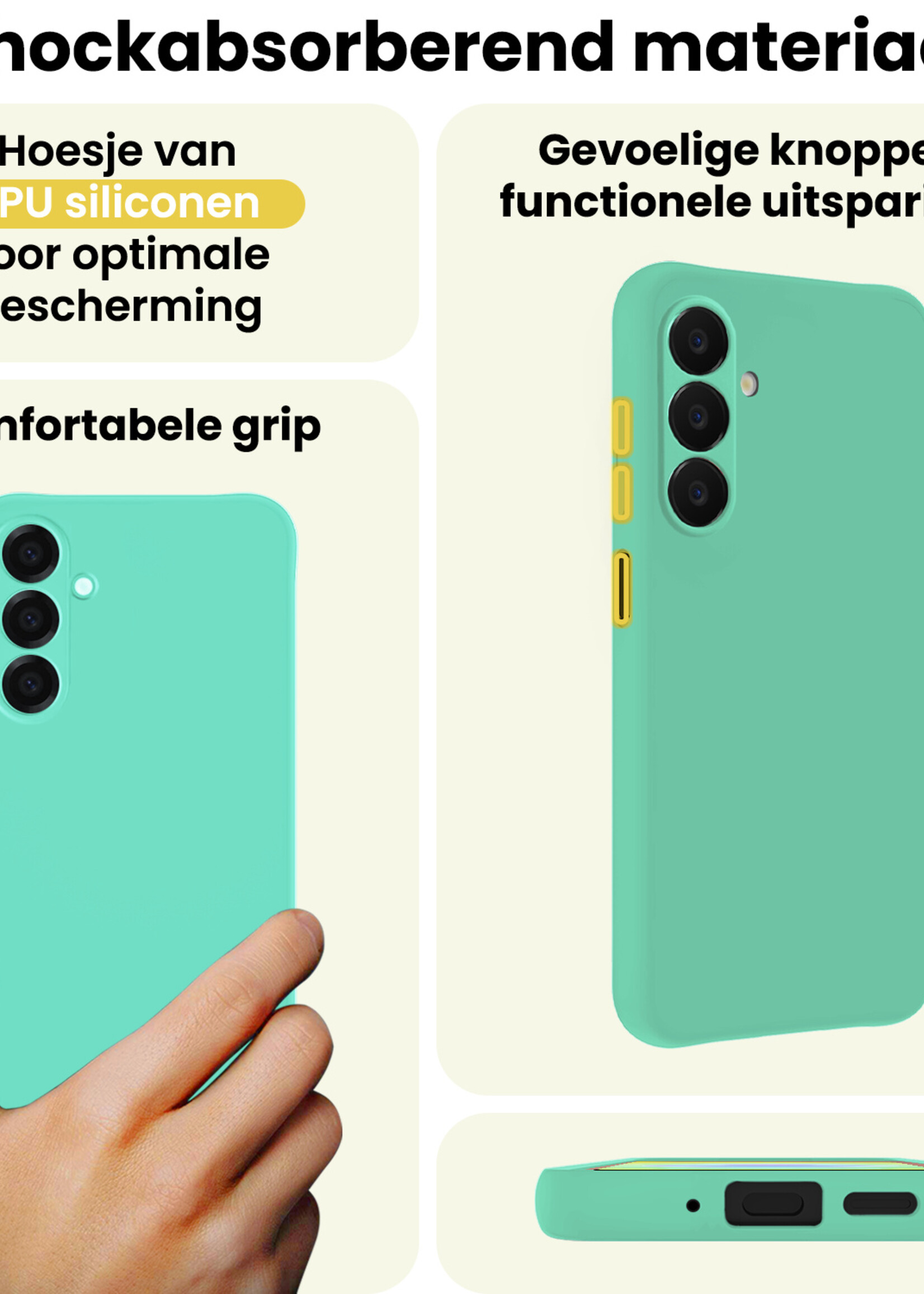LUQ LUQ Samsung Galaxy A18 Hoesje Siliconen - Mintgroen - 2 PACK