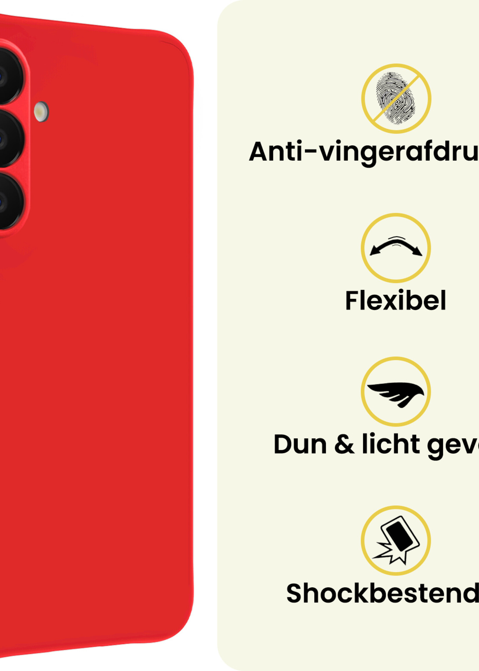 LUQ LUQ Samsung Galaxy A18 Hoesje Siliconen - Rood - 2 PACK