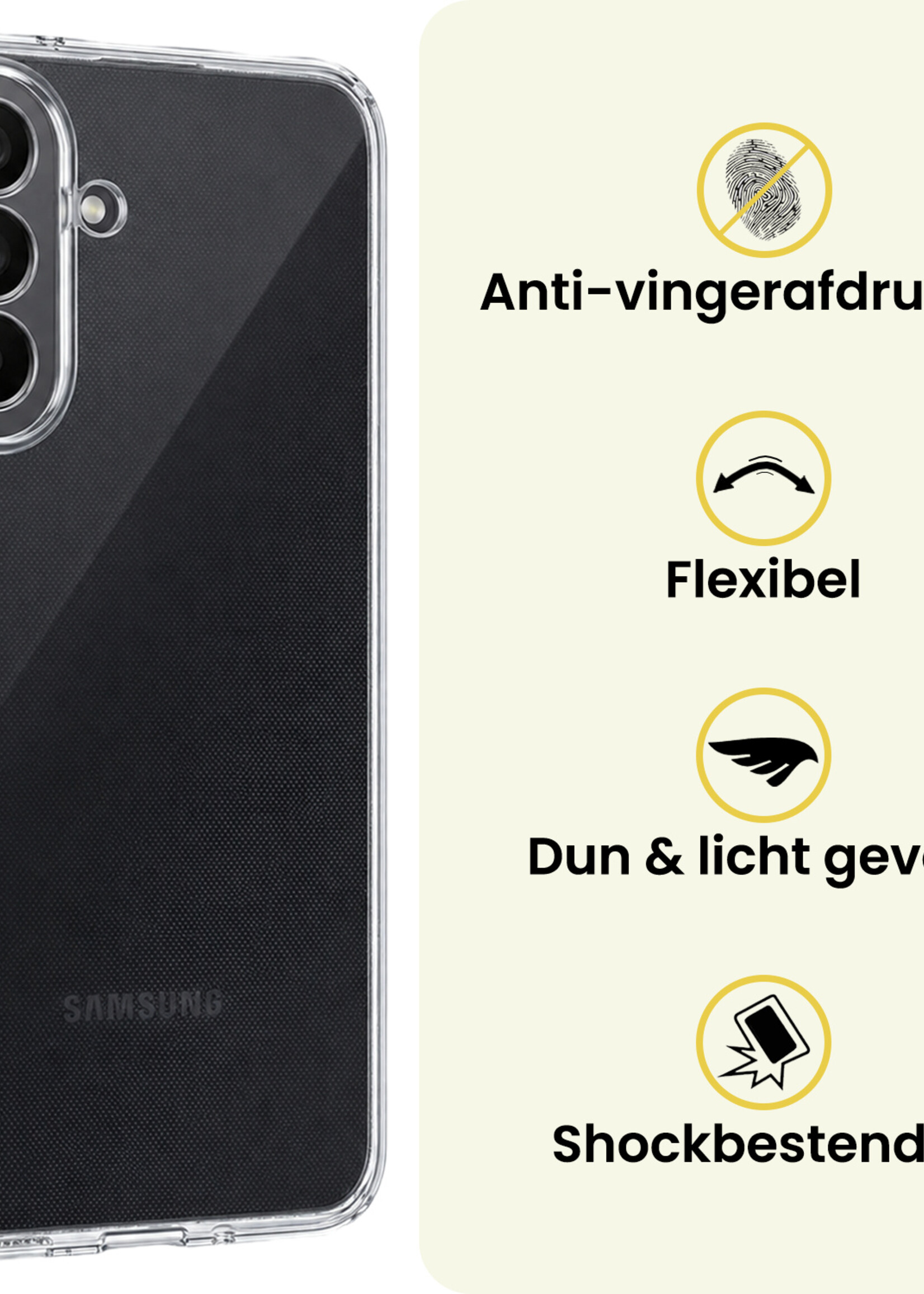 LUQ LUQ Samsung Galaxy A18 Hoesje Siliconen - Transparant - 2 PACK
