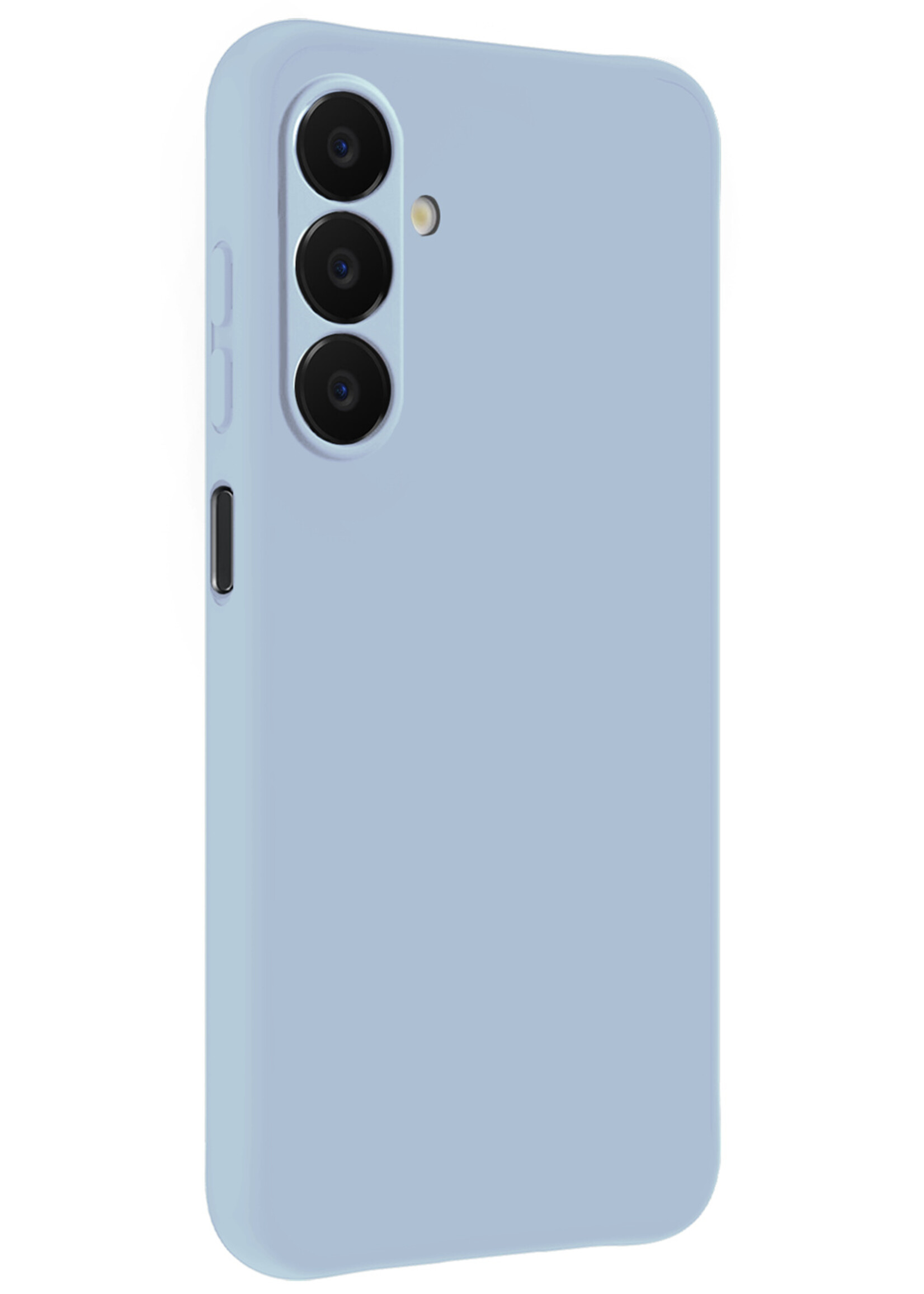 LUQ LUQ Samsung Galaxy A18 Hoesje Siliconen Met Screenprotector - Lichtblauw