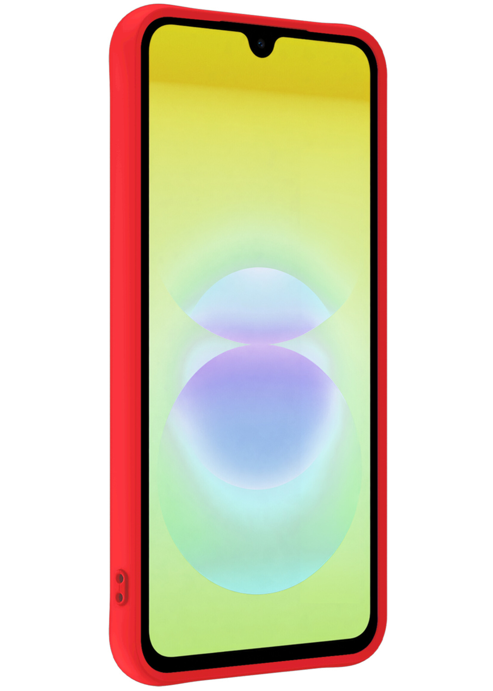 LUQ LUQ Samsung Galaxy A18 Hoesje Siliconen Met Screenprotector - Rood