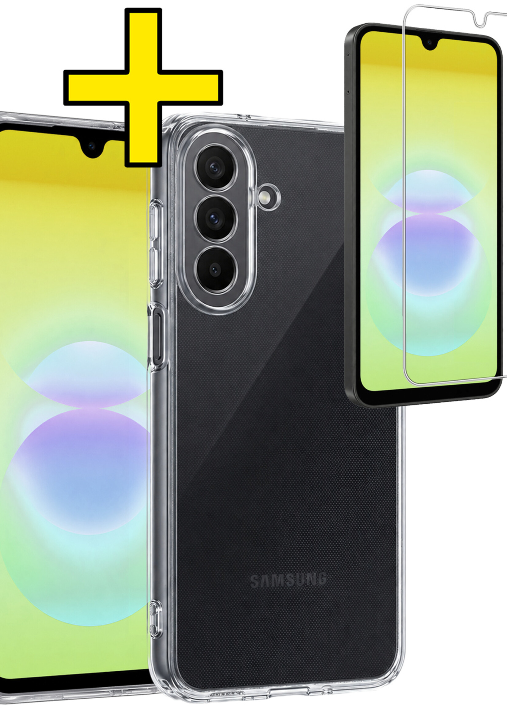 LUQ LUQ Samsung Galaxy A18 Hoesje Siliconen Met Screenprotector - Transparant