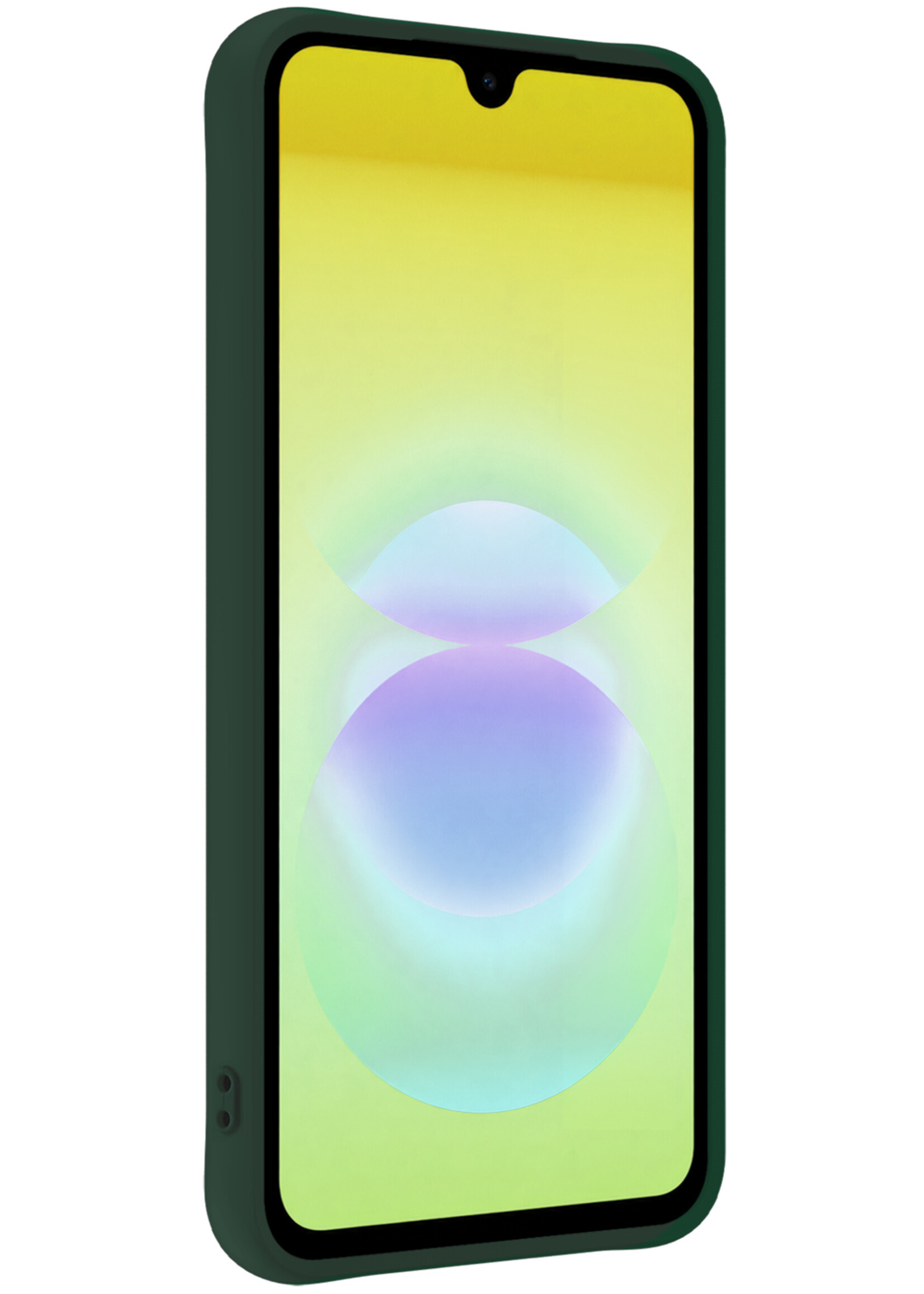 LUQ LUQ Samsung Galaxy A18 Hoesje Siliconen Met 2x Screenprotector - Donkergroen