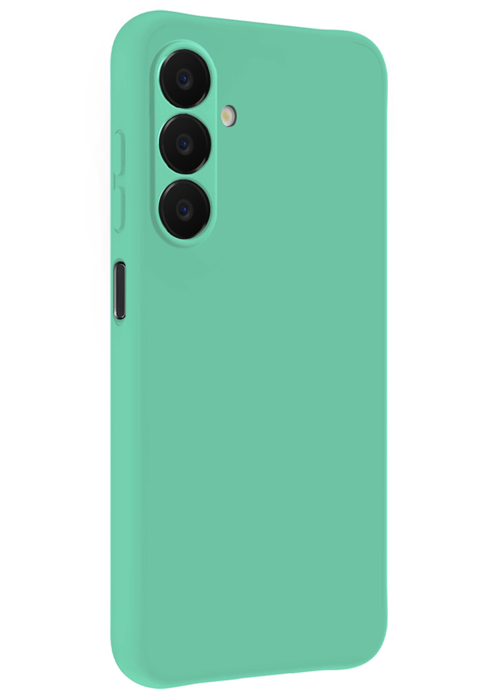 LUQ LUQ Samsung Galaxy A18 Hoesje Siliconen Met 2x Screenprotector - Mintgroen
