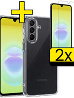 LUQ LUQ Samsung Galaxy A18 Hoesje Siliconen Met 2x Screenprotector - Transparant
