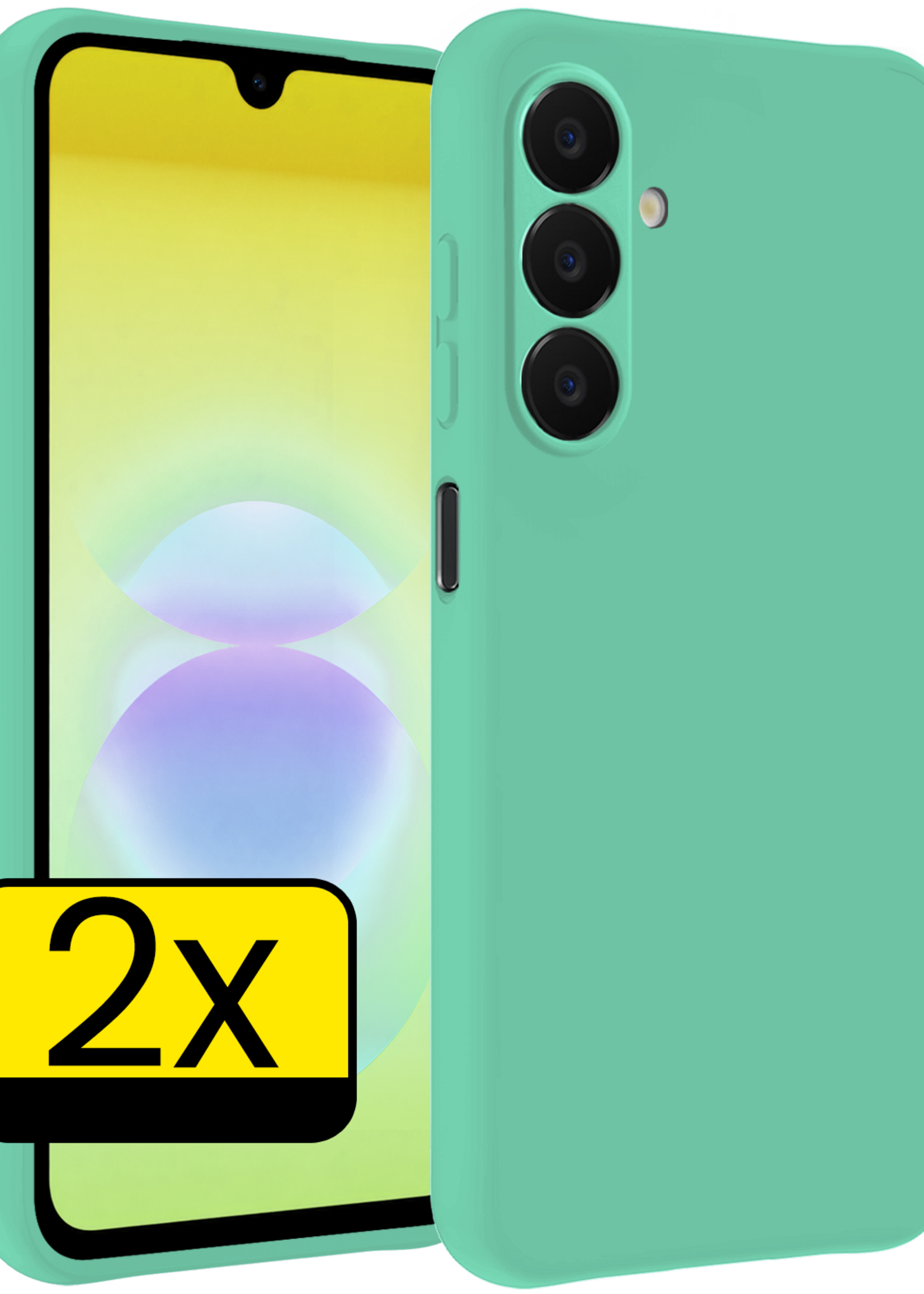 LUQ LUQ Samsung Galaxy A18 Hoesje Siliconen - Mintgroen - 2 PACK
