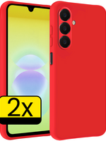 LUQ LUQ Samsung Galaxy A18 Hoesje Siliconen - Rood - 2 PACK