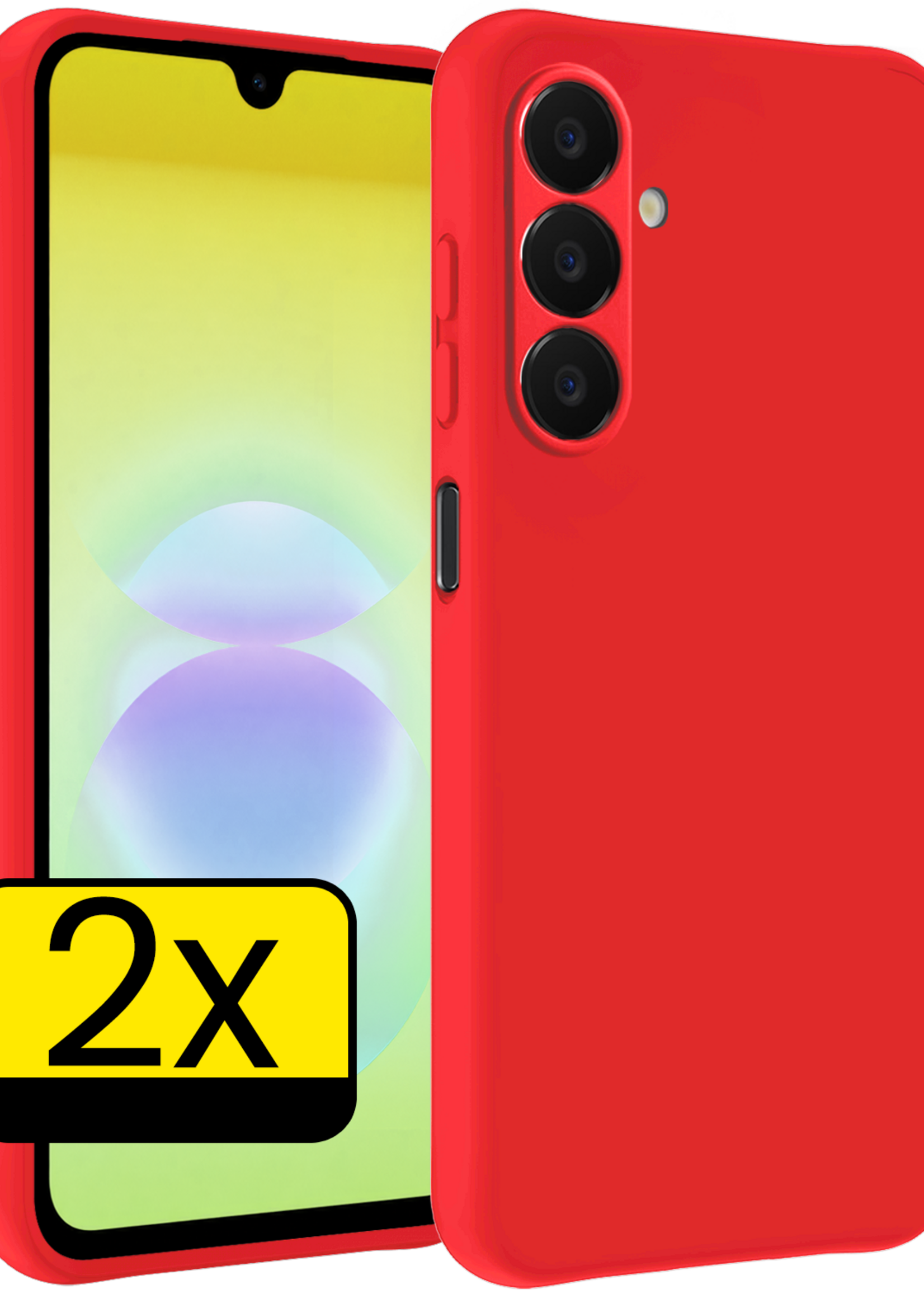 LUQ LUQ Samsung Galaxy A18 Hoesje Siliconen - Rood - 2 PACK