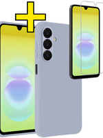 LUQ LUQ Samsung Galaxy A18 Hoesje Siliconen Met Screenprotector - Lila