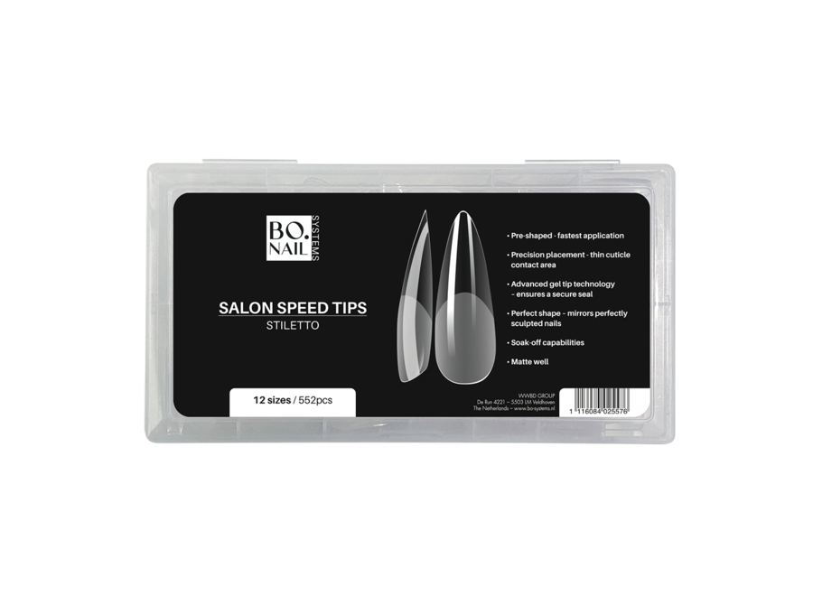 BO.NAIL Salon Speed Tip - Stiletto (552 pcs)
