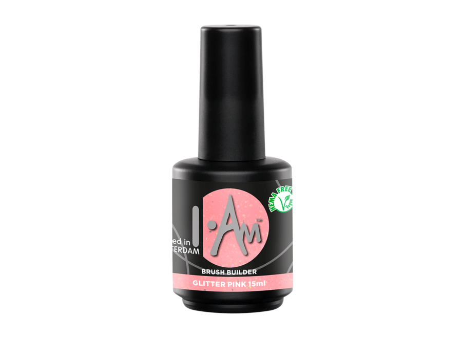 Żel w pędzelku I.Am Brush Builder Glitter Pink (15ml)