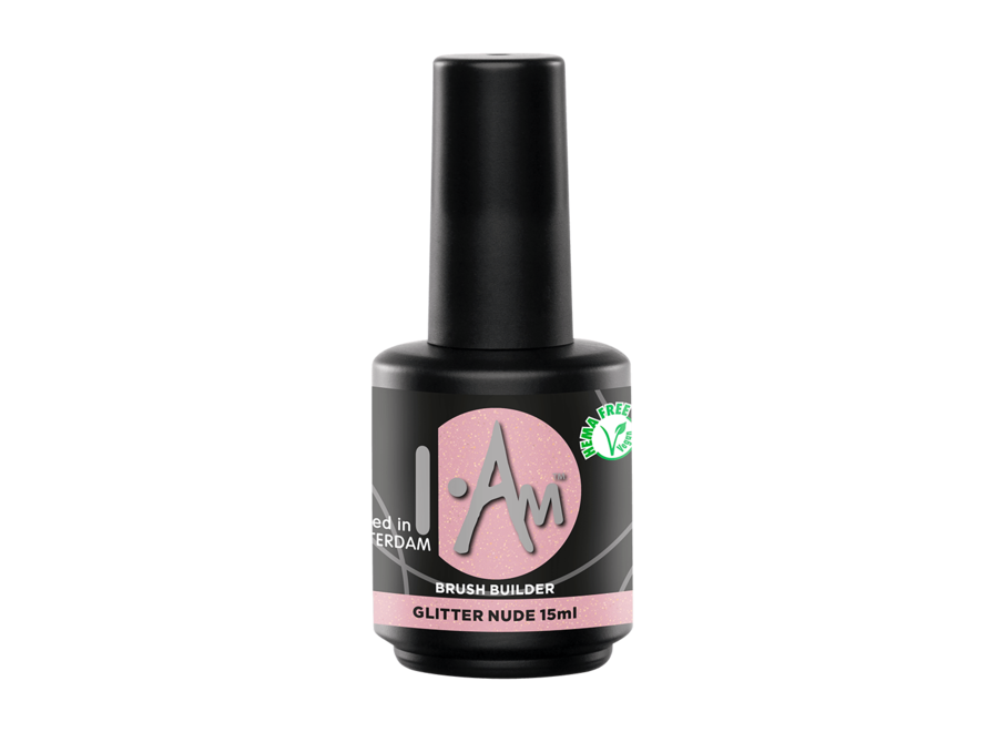 Żel w pędzelku I.Am Brush Builder Glitter Nude (15ml)