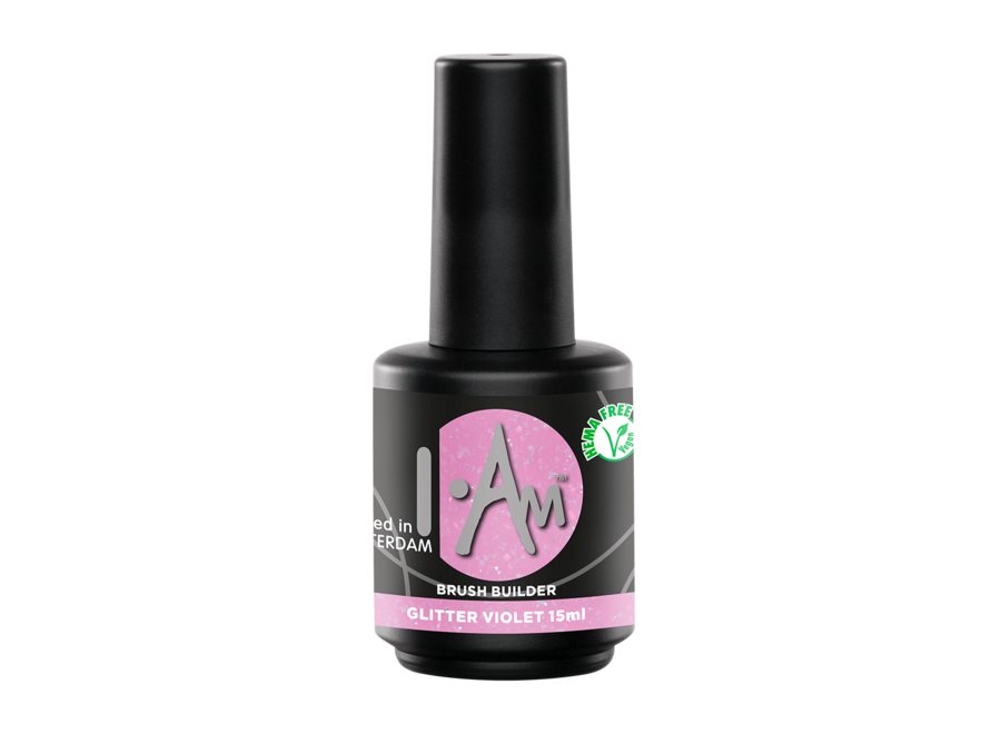 Żel w pędzelku I.Am Brush Builder Glitter Violet (15ml)