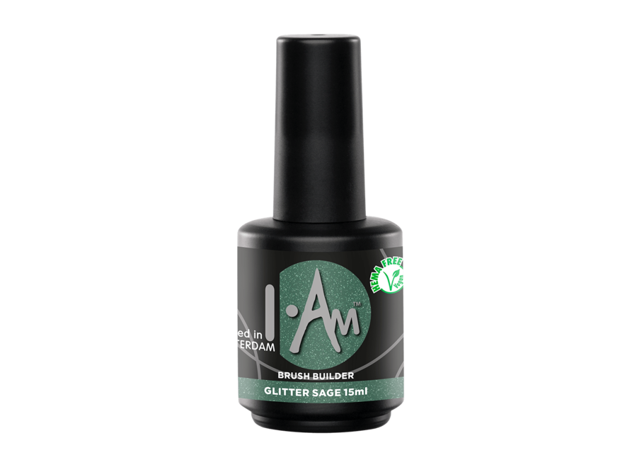 Żel w pędzelku I.Am Brush Builder Glitter Sage (15ml)