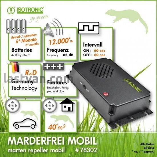 Isotronic marterverjager op batterijen