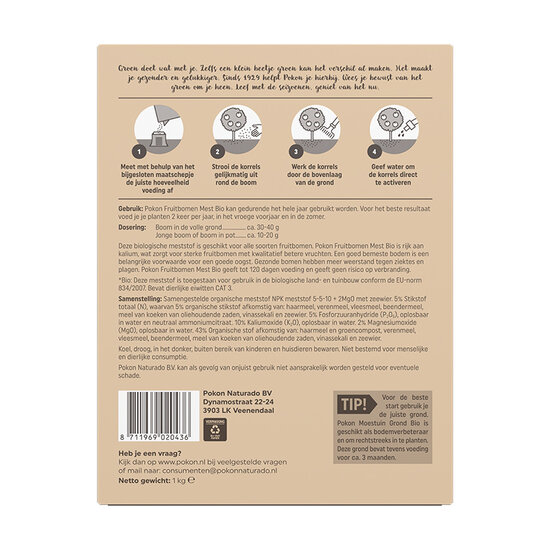 Pokon bio fruitbomenmest 1kg