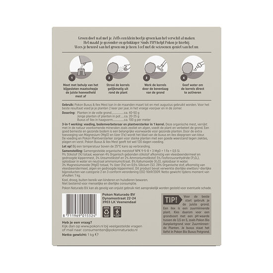 Pokon buxus & ilex mest 1kg