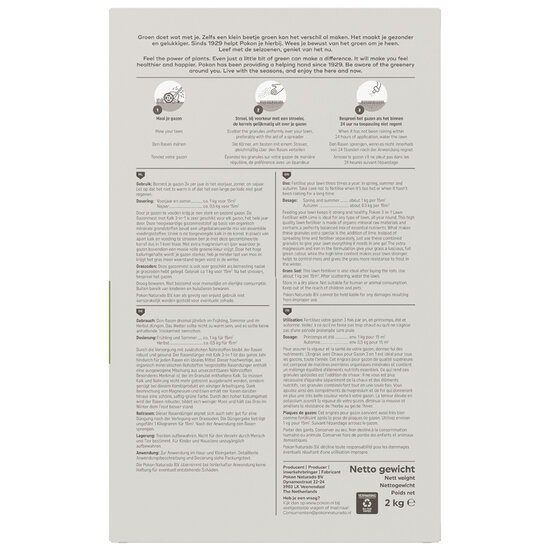Pokon gazonmest met kalk 3-in-1 voor 30m² 2kg