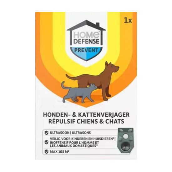 Home Defense® hondenverjager en kattenverjager ultrasoon 105m²