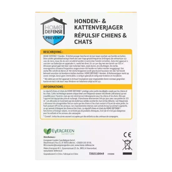Home Defense® hondenverjager en kattenverjager ultrasoon 105m²