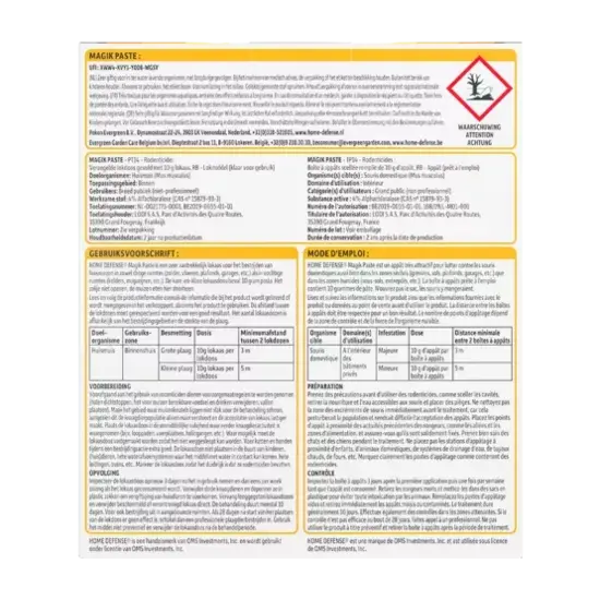 Home Defense® muizenlokdoos pasta 'magik paste' 2 stuks