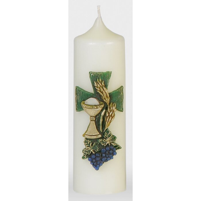 Communie Kaars Kelk/Kruis/Mais/Druiven 200/60