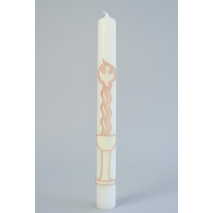 Doopkaars Duif/Kelk Roze 400/40