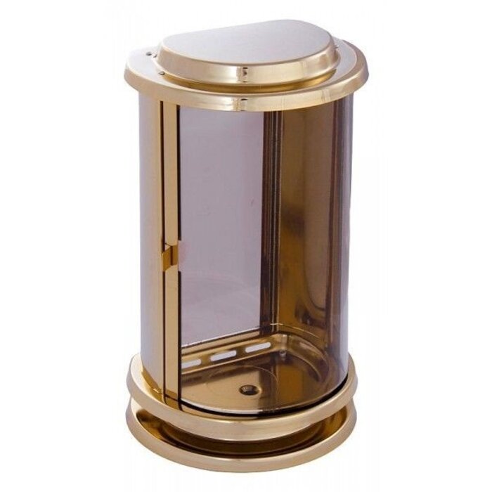 Lantaarn RVS ronde voorkant glimmend goud