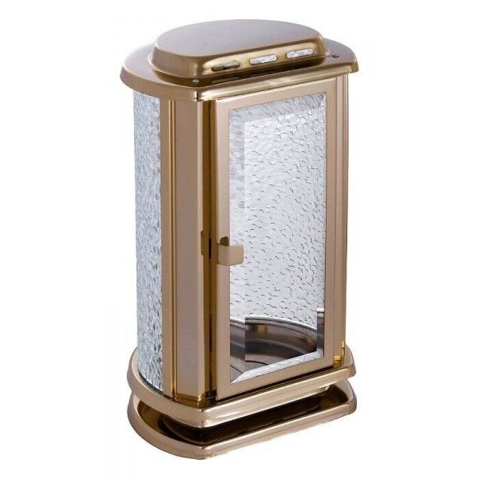 Lantaarn RVS ronde achterkant glimmend goud