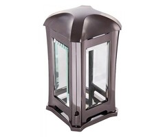 Graflantaarn RVS Luxe Design vierkant rookzilver