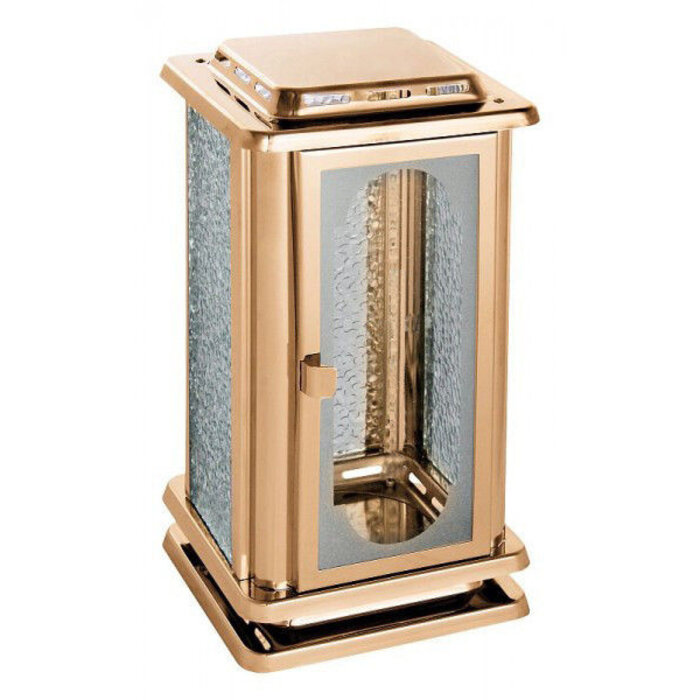 Graflantaarn RVS vierkant glimmend goud