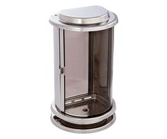 Lantaarn ronde voorkant glimmend zilver